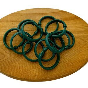 Vintage Forest Green Plastic Grandma Core Shower Hooks 80s Style